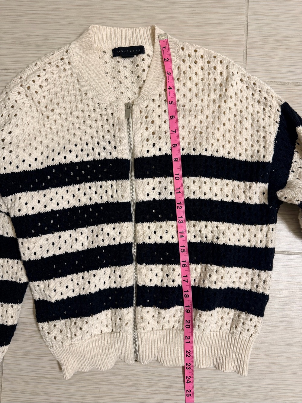 Striped Zip-Up Cardigan - Picture 2 of 4